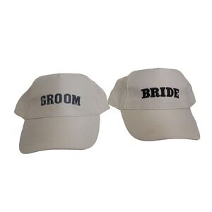 Gertex Wedding BRIDE and GROOM Embroidered Baseball Style Cap SET of 2 O/S